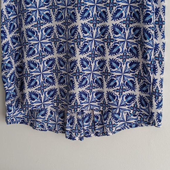 Loft Floral Print Pleated Back Blouse #377 - Picture 4 of 8